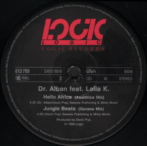 Dr. Alban Featuring Leila K.* : Hello Afrika (12")