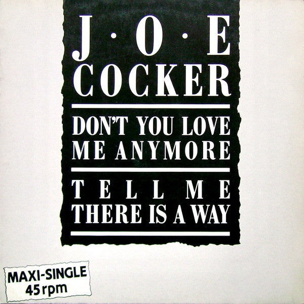 Joe Cocker : Don't You Love Me Anymore? (12", Maxi)