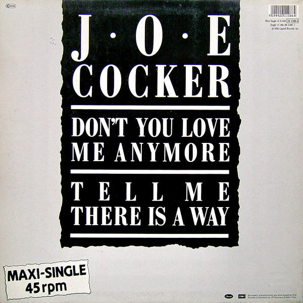 Joe Cocker : Don't You Love Me Anymore? (12", Maxi)