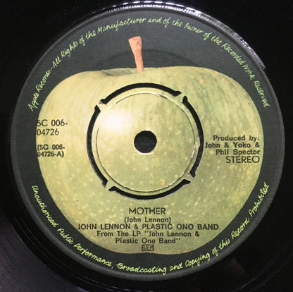 John Lennon & The Plastic Ono Band : Mother (7", Single, Pus)