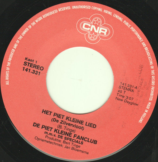 De Piet Kleine Fanclub & De Specials : Het Piet Kleine Lied (7", Single)