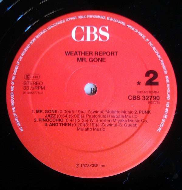 Weather Report : Mr. Gone (LP, Album, RE)