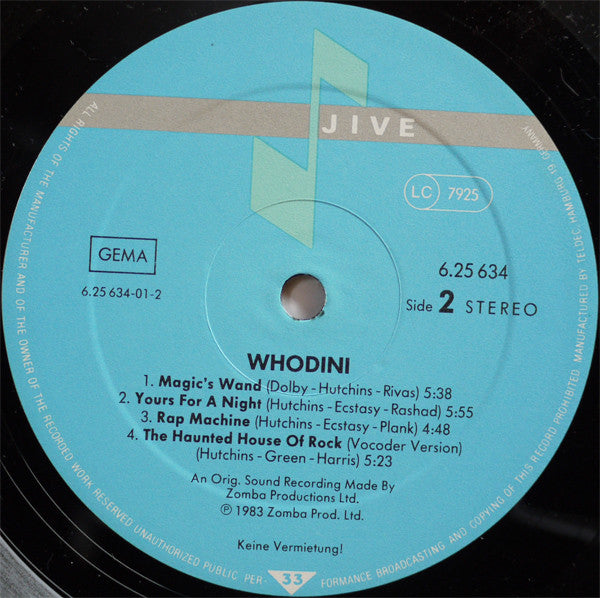 Whodini : Whodini (LP, Album)