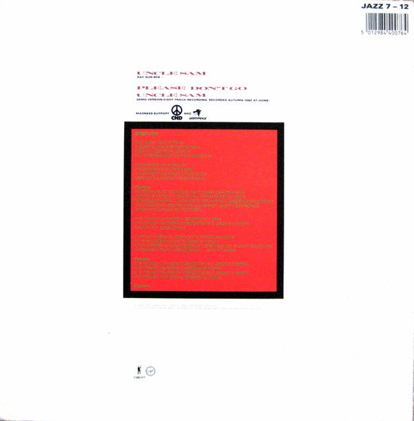 Madness : Uncle Sam (Ray Gun Mix) (12", Single)