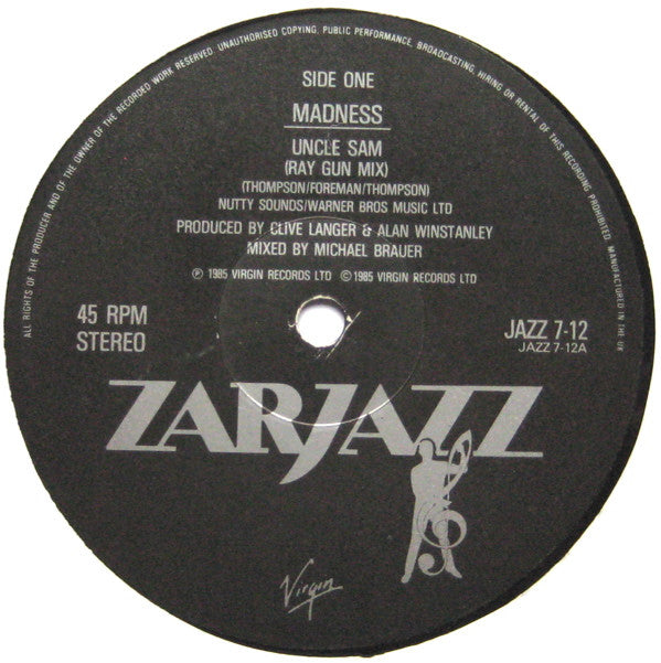 Madness : Uncle Sam (Ray Gun Mix) (12", Single)