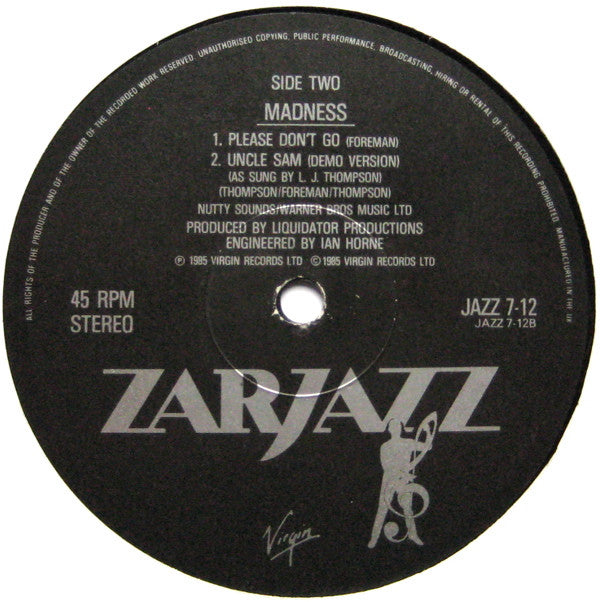 Madness : Uncle Sam (Ray Gun Mix) (12", Single)