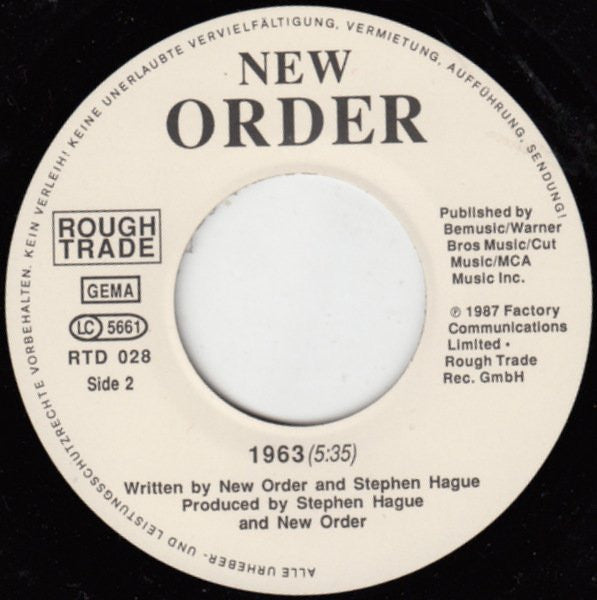 New Order : True Faith / 1963 (7", Single)