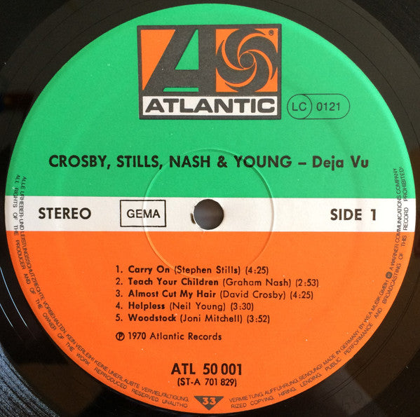 Crosby, Stills, Nash & Young : Déjà Vu (LP, Album, RE)