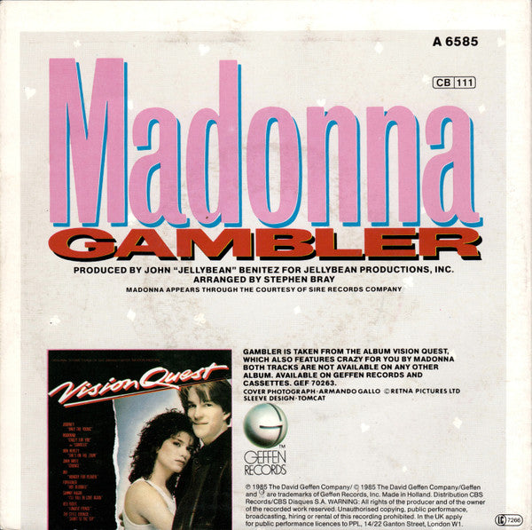 Madonna : Gambler (7", Single)