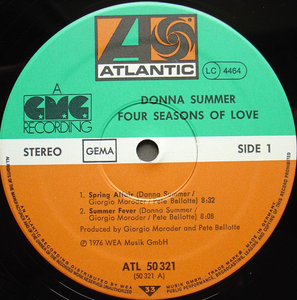 Donna Summer : Four Seasons Of Love (LP, Album, Pos)
