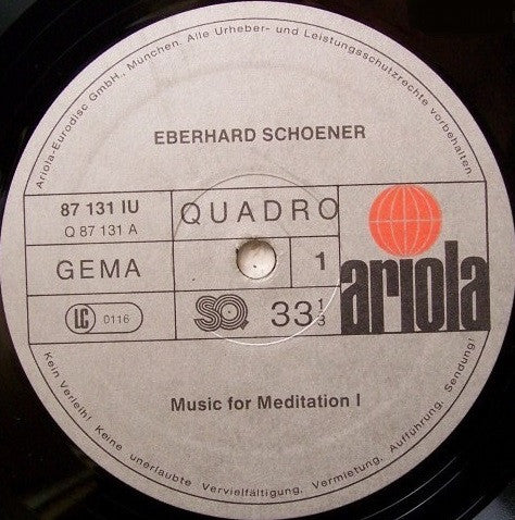 Eberhard Schoener : Meditation (LP, Album, Quad, RE)