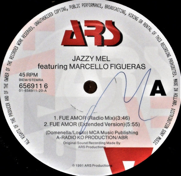Jazzy Mel : Fue Amor (12")