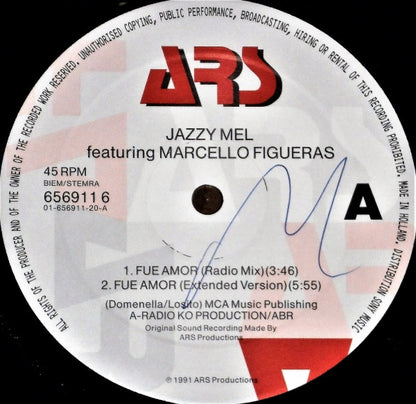 Jazzy Mel : Fue Amor (12")