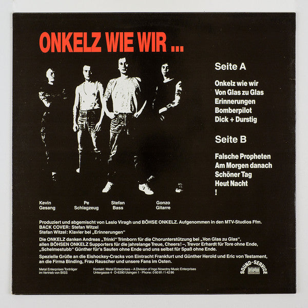 Böhse Onkelz : Onkelz Wie Wir ... (LP, Album)