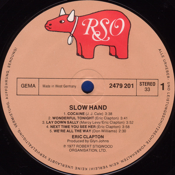 Eric Clapton : Slowhand (LP, Album, RE)