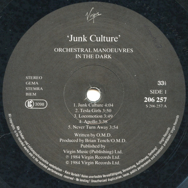 Orchestral Manoeuvres In The Dark : Junk Culture (LP, Album, Single, Card)