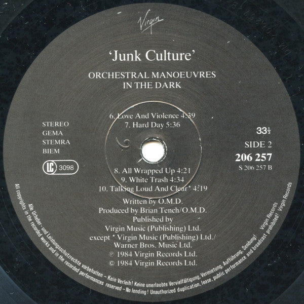 Orchestral Manoeuvres In The Dark : Junk Culture (LP, Album, Single, Card)