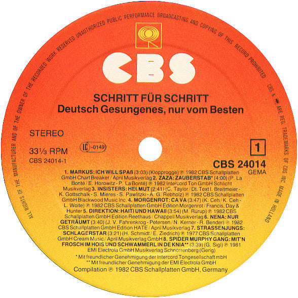 Various : Schritt Für Schritt (Deutsch Gesungenes, Nur Vom Besten) (LP, Comp)