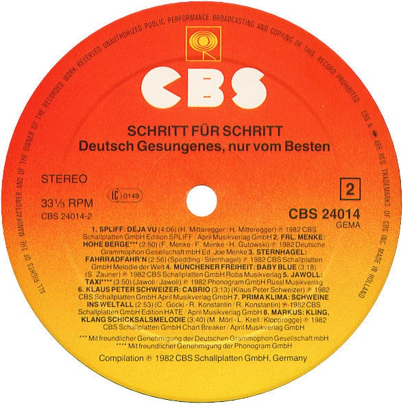 Various : Schritt Für Schritt (Deutsch Gesungenes, Nur Vom Besten) (LP, Comp)