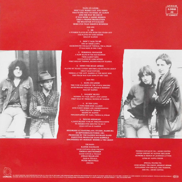 Rainer Baumann Band : Hang On Loose (LP)