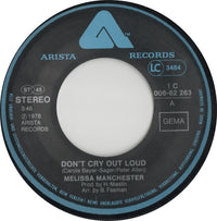 Melissa Manchester : Don't Cry Out Loud (7", Single)