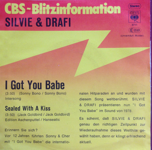 Silvie (5) & Drafi Deutscher : I Got You Babe (7", Single, Promo)