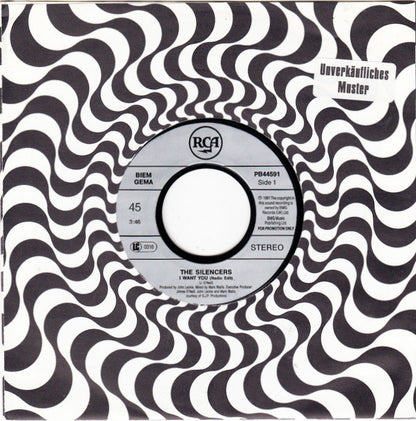 The Silencers : I Want You (Radio Edit) (7", Promo)