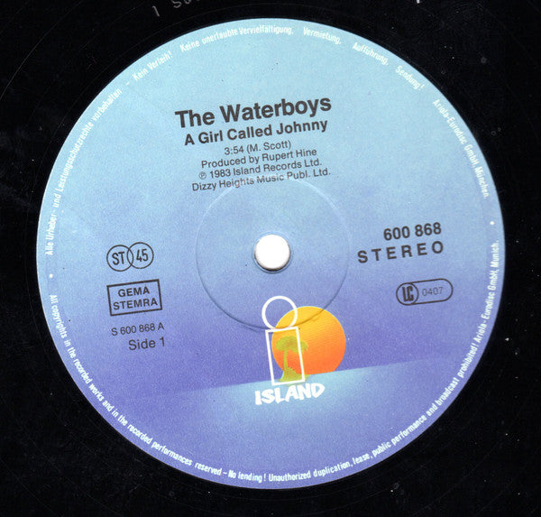 The Waterboys : A Girl Called Johnny (12", Maxi)