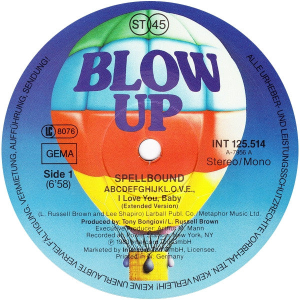 Spellbound (3) : ABCDEFGHIJKL.O.V.E, I Love You, Baby (12")