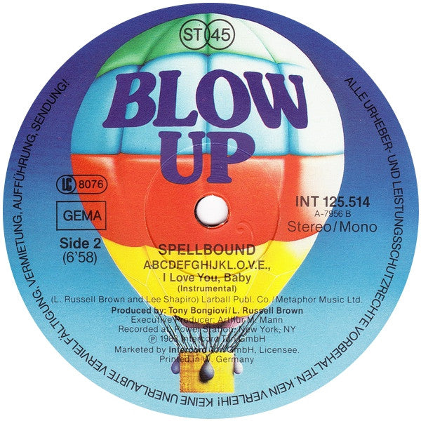 Spellbound (3) : ABCDEFGHIJKL.O.V.E, I Love You, Baby (12")