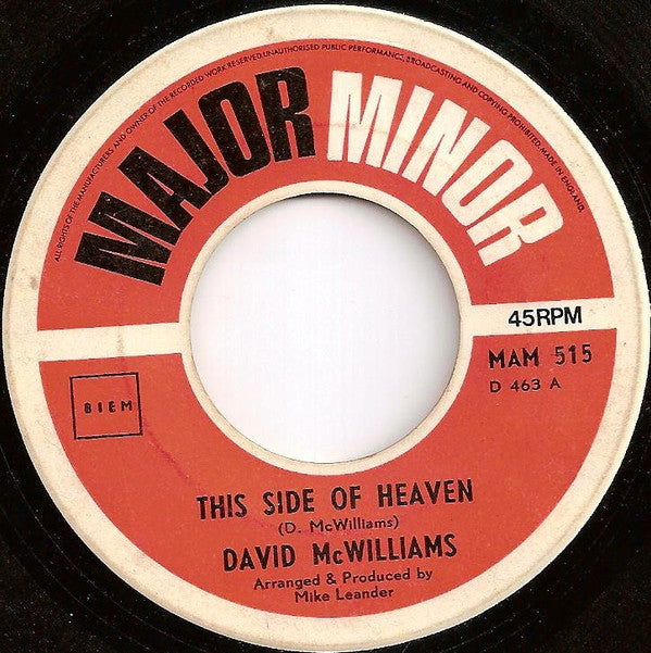 David McWilliams : This Side Of Heaven (7", Single)