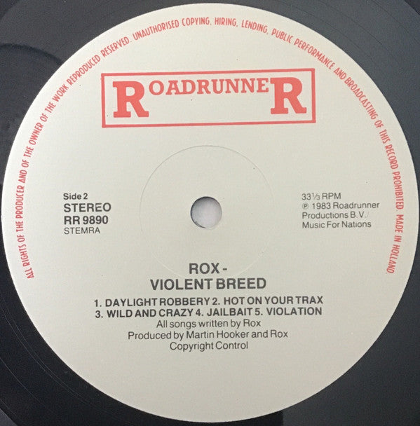 Rox (11) : Violent Breed (LP, Album)
