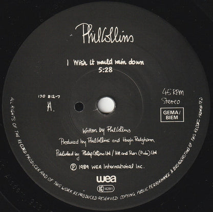 Phil Collins : I Wish It Would Rain Down (7", Single)