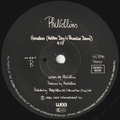 Phil Collins : I Wish It Would Rain Down (7", Single)