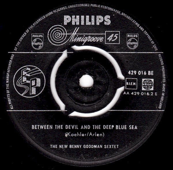 The New Benny Goodman Sextet : Undecided / Between The Devil And The Deep Blue Sea (7", EP)