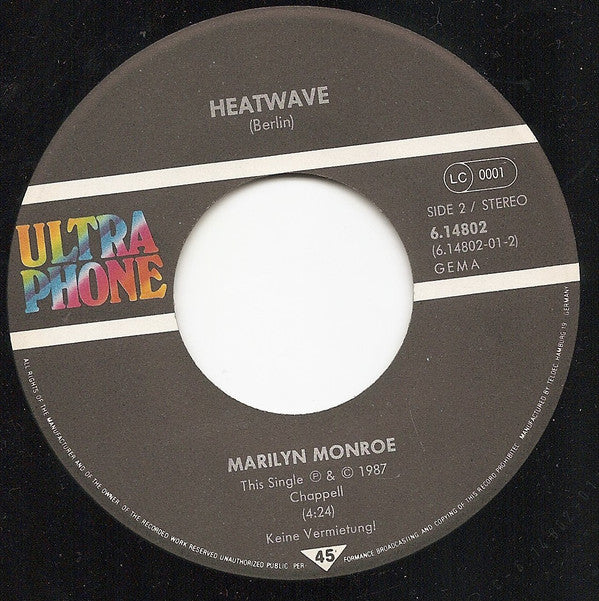 Marilyn Monroe : When I Fall In Love (7", Single)