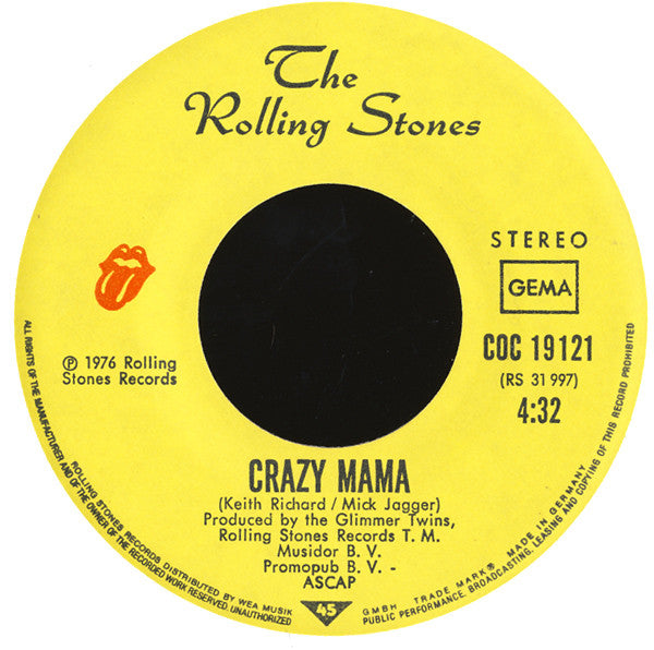 The Rolling Stones : Fool To Cry (7", Single, M/Print)