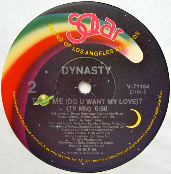 Dynasty : Tell Me (Do You Want My Love)? (12")