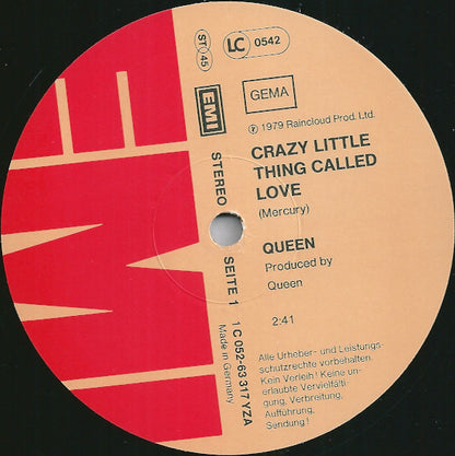 Queen : Crazy Little Thing Called Love (12", Maxi)