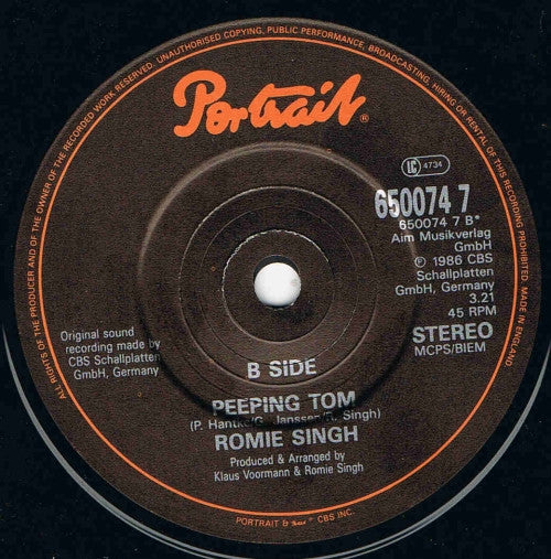 Romie Singh : Dancing To Forget (7", Single)