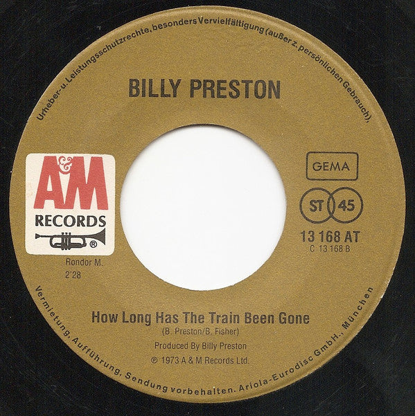Billy Preston : You're So Unique / How Long Has The Train Been Gone (7", Single)