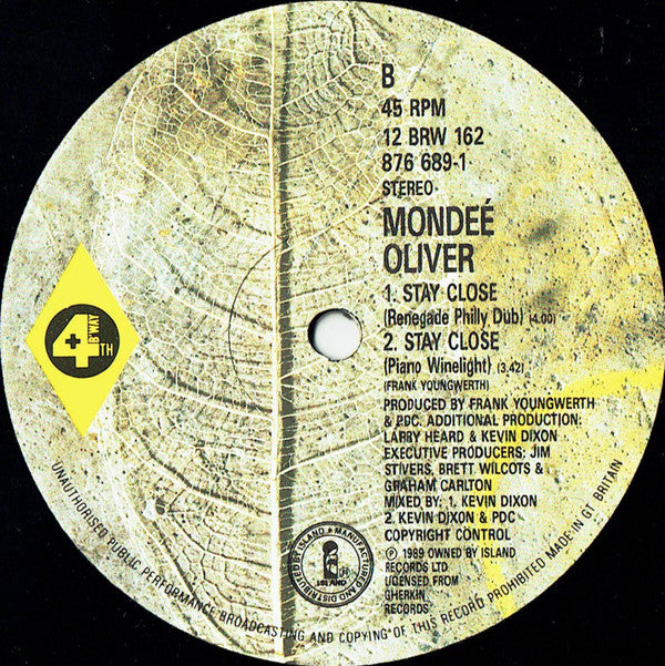 Mondeé Oliver : Stay Close (12")