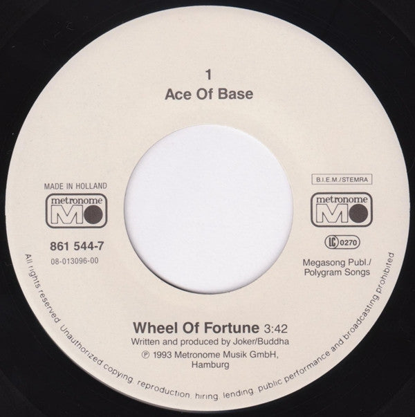 Ace Of Base : Wheel Of Fortune  (7", Single, Whi)