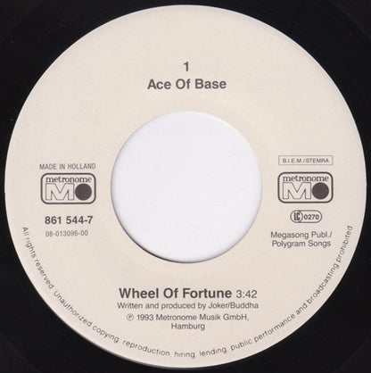 Ace Of Base : Wheel Of Fortune  (7", Single, Whi)
