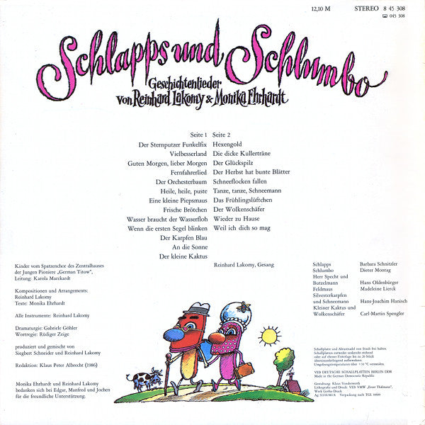Reinhard Lakomy & Monika Ehrhardt : Schlapps Und Schlumbo - Geschichtenlieder Von Reinhard Lakomy & Monika Ehrhardt (LP, Album)