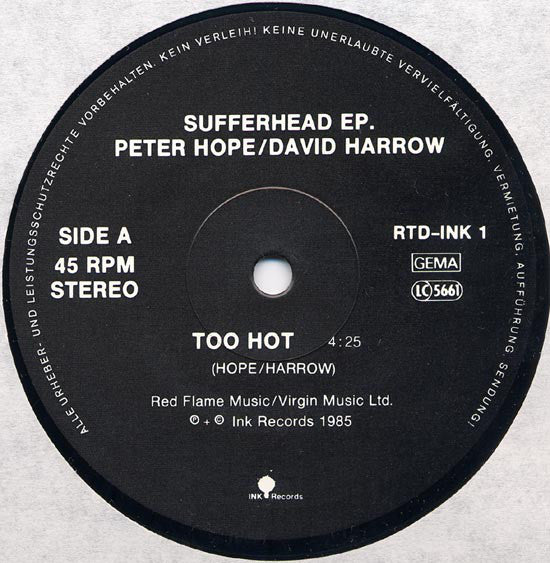 Peter Hope / David Harrow : Sufferhead EP. (12", EP)