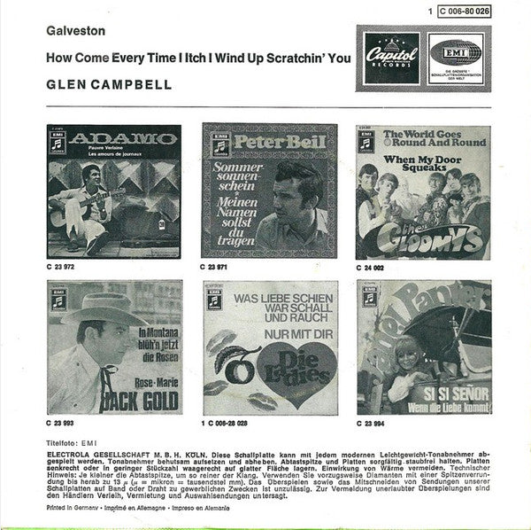 Glen Campbell : Galveston (7", Single)