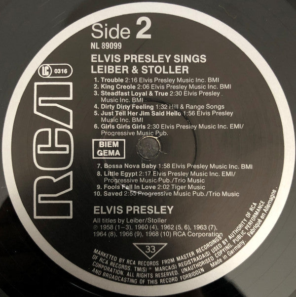 Elvis Presley : Elvis Presley Sings Leiber & Stoller (LP, Comp, RE)