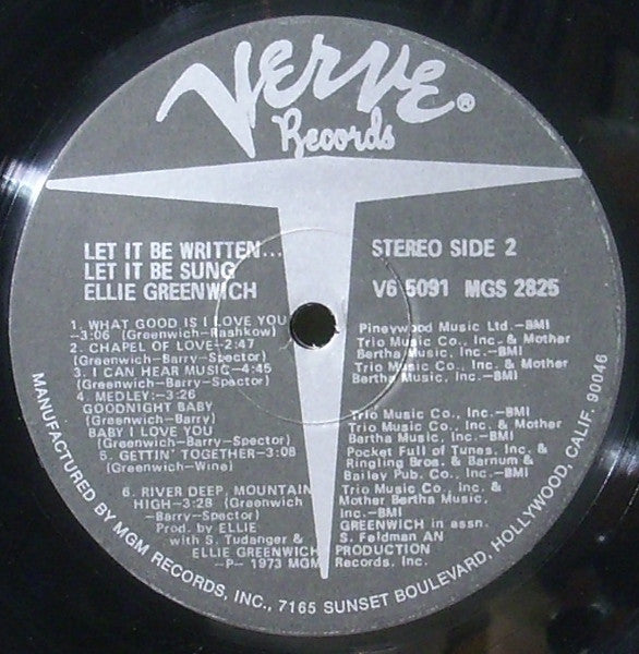 Ellie Greenwich : Let It Be Written, Let It Be Sung (LP, Album)