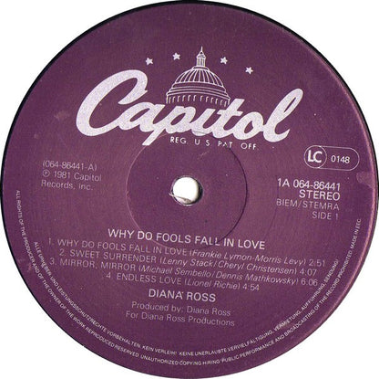Diana Ross : Why Do Fools Fall In Love (LP, Album, Gat)